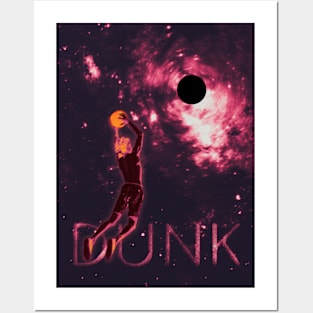 Space Dunk Basket ball Illustration Posters and Art